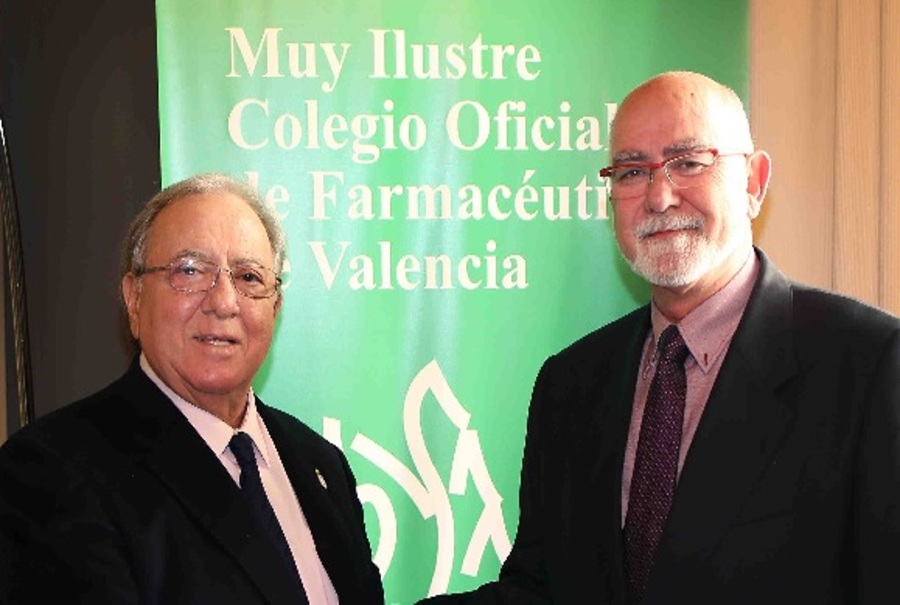 Jaime Giner, presidente del Colegio, y Diego Murillo, presidente de la Mutua